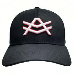 HS13 Black Baseball Cap Snapback White/Red AV Logo